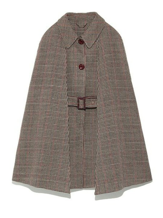 楽天市場】【SALE／35%OFF】レザーパイピングケープコート LILY BROWN 