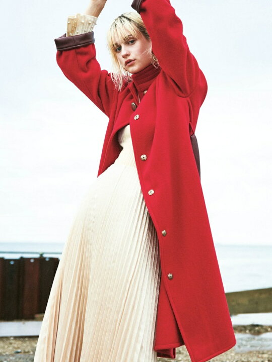 楽天市場】レザー配色Aラインコート LILY BROWN リリーブラウン  