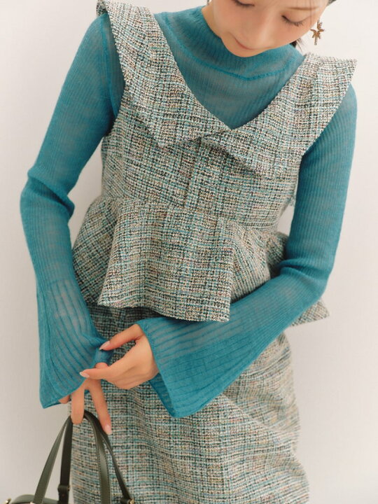 楽天市場】【SALE／40%OFF】ツイードペプラムワンピース LILY BROWN  