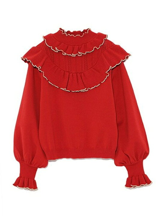 楽天市場】メローフリルニットトップス LILY BROWN リリーブラウン  