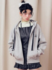 【LILY BROWN×MARY QUANT】ジップフーディー LILY BROWN リリーブラウン ジャケット・アウター ブルゾン・ジャンパー グレー ブラック ピンク【送料無料】[Rakuten Fashion]