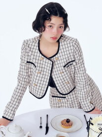 【LILY BROWN×MARY QUANT】ダブルボタンジャケット LILY BROWN リリーブラウン ジャケット・アウター テーラードジャケット・ブレザー ブラック ホワイト ブラウン【送料無料】[Rakuten Fashion]