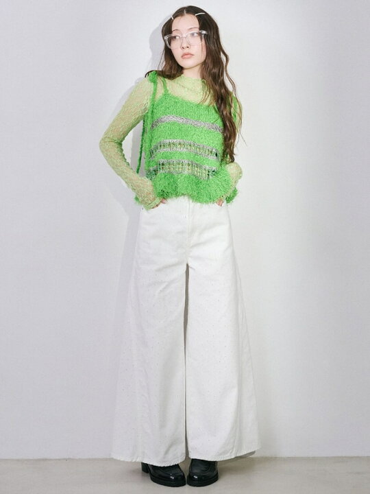 楽天市場】【SALE／50%OFF】ラインワイドデニムパンツ LILY BROWN 