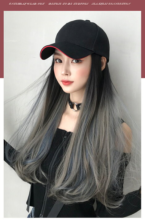 楽天市場】帽子付き 紫外線防止 UVカット ウィッグ アッシュ グレー 