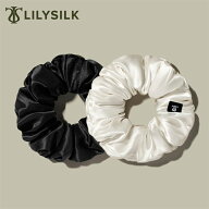 LILYSILK(リリーシルク) シュシュ シルク ヘアゴム ブランド 大人 シュシュセット ヘアアクセサリー 大き…