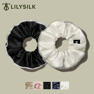 LILYSILK(リリーシルク) シュシュ シルク ブランド セット 大人 ヘアアクセサリー 髪に優しい ラインスト…