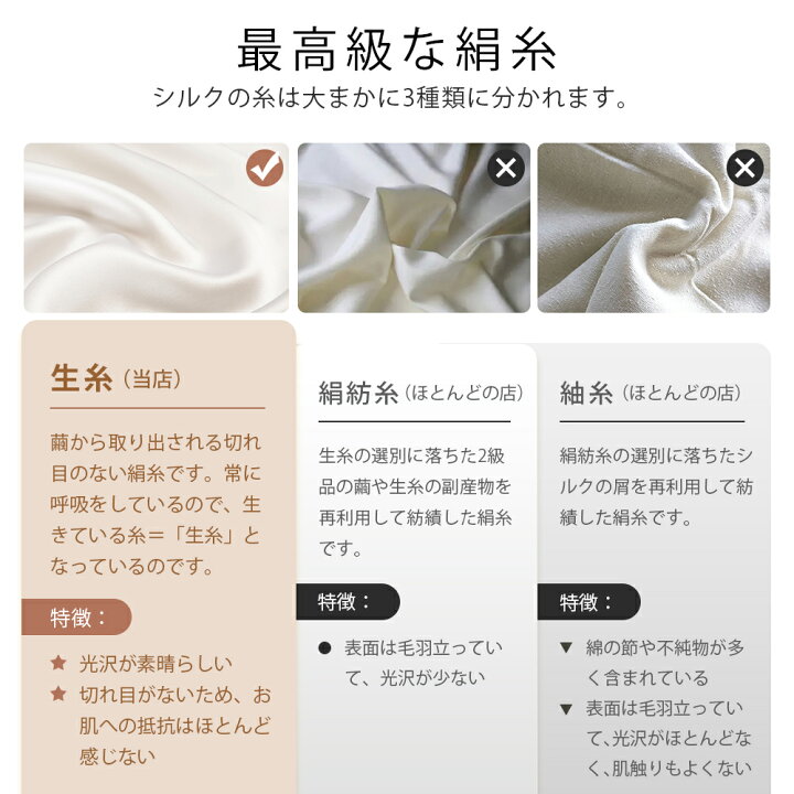楽天市場】LILYSILK リリーシルク 枕カバー シルク 両面 50×70 43×63