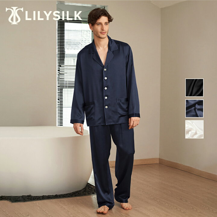 楽天市場】LILYSILK(リリーシルク) シルク パジャマ メンズ 長袖 19匁  