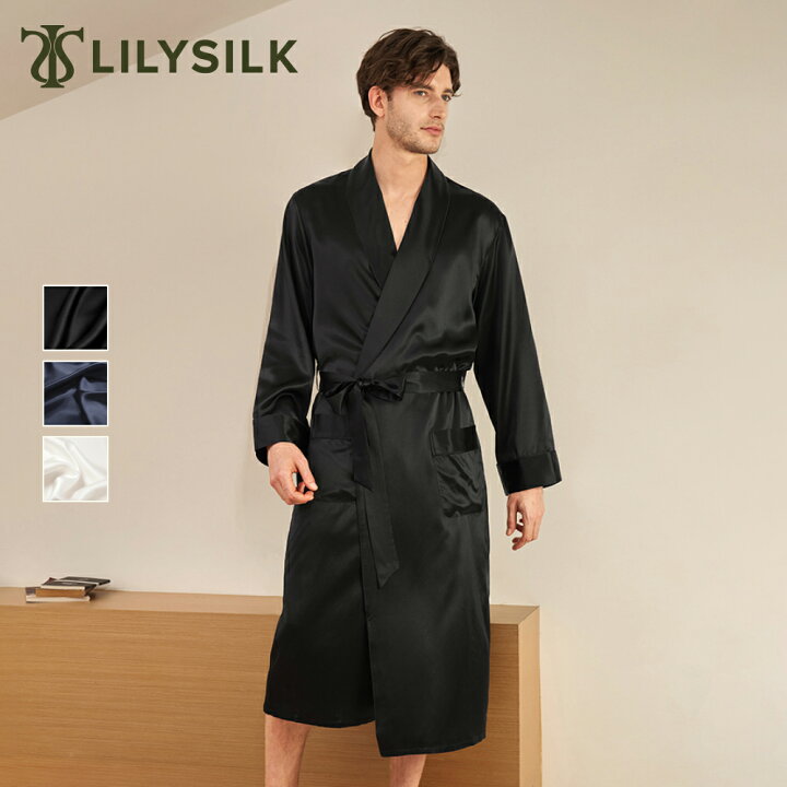 楽天市場】LILYSILK(リリーシルク) シルク バスローブ メンズ ナイト 