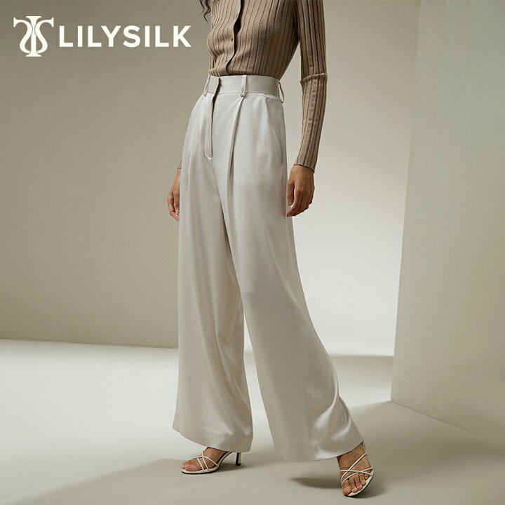 楽天市場】LILYSILK シルク パンツ レディース きれいめ ワイドパンツ 