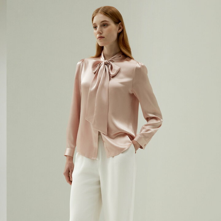 楽天市場】LILYSILK シルク ブラウス ボウタイ レディース フォーマル 