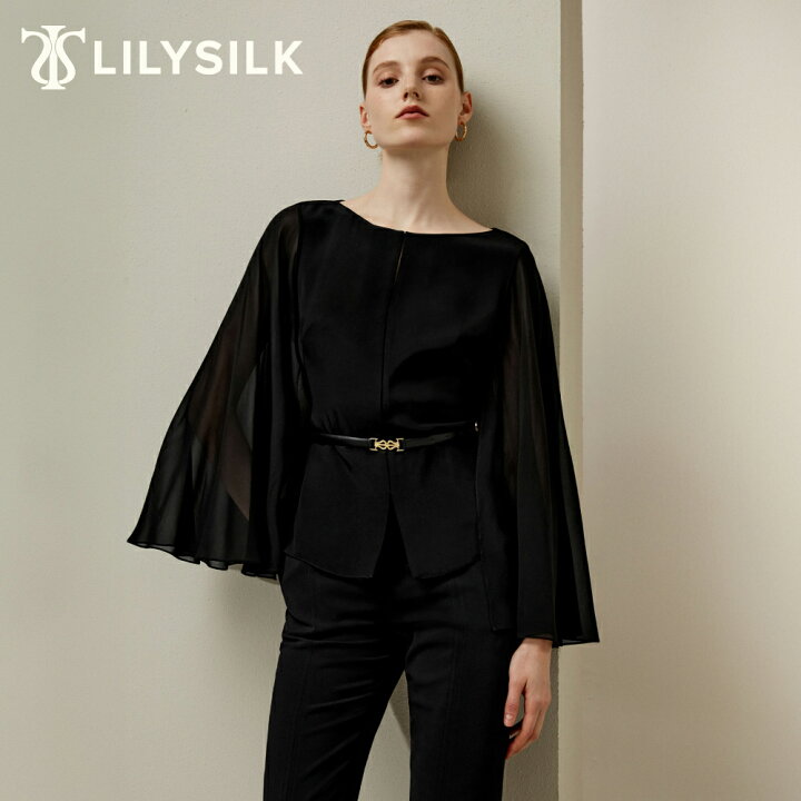 楽天市場】LILYSILK(リリーシルク) シルク ブラウス レディース ケープ 