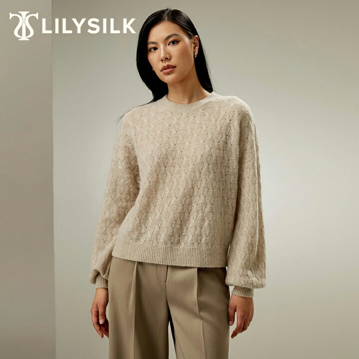 楽天市場】LILYSILK カシミヤ セーター レディース 秋冬 長袖 きれいめ 