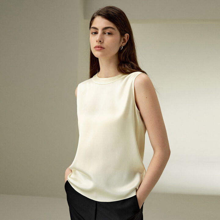 楽天市場】LILYSILK シルク トップス レディース ノースリーブ ベスト 
