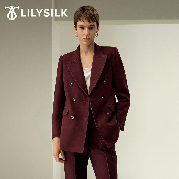 楽天市場】LILYSILK シルク・ウール混紡 スーツ ブレザー レディース 