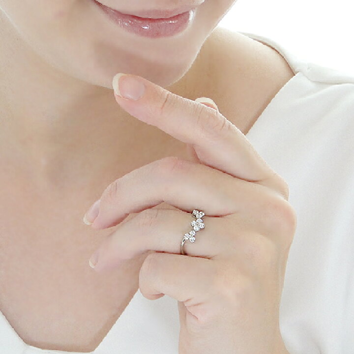 楽天市場】Pt950【0.48ct】ダイヤモンド フラワーモチーフ リング  