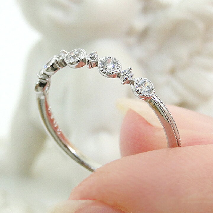 楽天市場】Pt950【0.15ct】ダイヤモンド ハーフエタニティ リング 