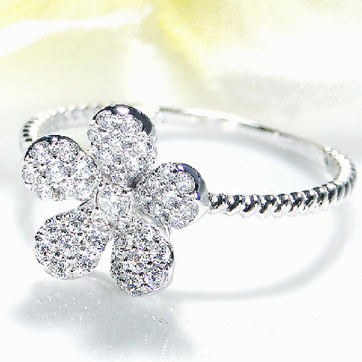 楽天市場】Pt950【0.25ct】ダイヤモンド フラワーモチーフ リング 