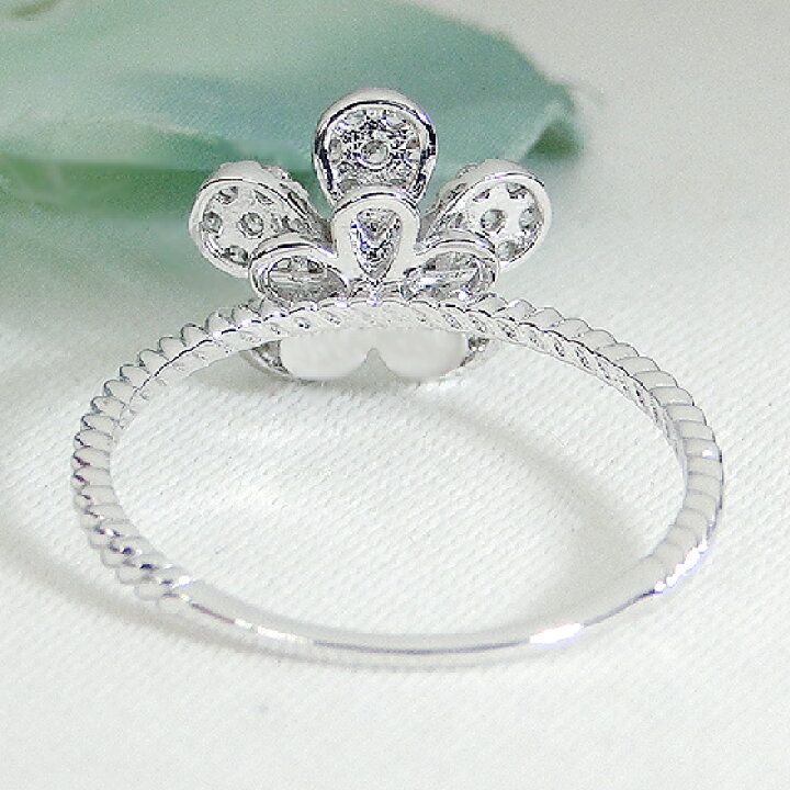 楽天市場】Pt950【0.25ct】ダイヤモンド フラワーモチーフ リング 