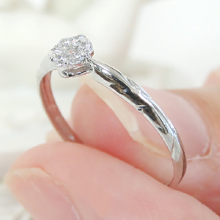 楽天市場】Pt950【0.11ct】ダイヤモンド フラワーモチーフ リング  