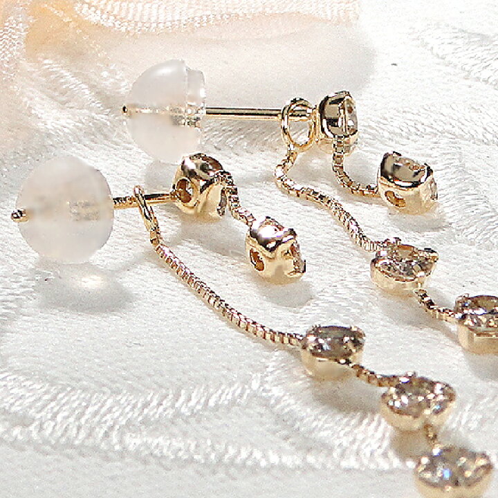 楽天市場】K18YG【1.00ct】2WAYデザイン ダイヤモンド ロングピアス 