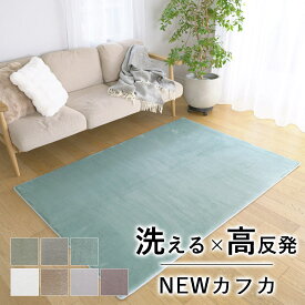 【廃盤のため大特価★20％OFF】ラグ ラグマット 洗える 高反発 2層 約190×190cm（Mサイズ/約2畳相当）ニューカフカ 2帖 カーペット 絨毯 じゅうたん 北欧 韓国 おしゃれ 遮音性 厚手 子供 赤ちゃん ペット 滑り止め 防音性