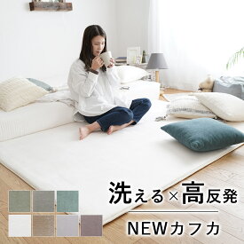 【廃盤のため大特価★20％OFF】＼あす楽対応／ ラグ ラグマット 洗える 高反発 2層 約190×190cm（Mサイズ/約2畳相当）ニューカフカ 2帖 カーペット 北欧 韓国 おしゃれ 遮音性 厚手 グレー 子供 赤ちゃん ペット 滑り止め 防音性 秋 冬 こたつ敷 送料無料