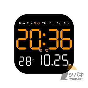 時計 デジタル時計 2WAYS LED デジタル壁掛け時計 大画面 時間 温度 日付 週表示 リモコン付き 明るさ調節可能 リビングルーム オフィス 寝室 装飾 新築祝い