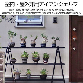アイアンシェルフ屋内外兼用　ironshelf　アイアン　ラック　棚　屋外　庭　ベランダ　簡易組み立て　アガベ　塊根植物