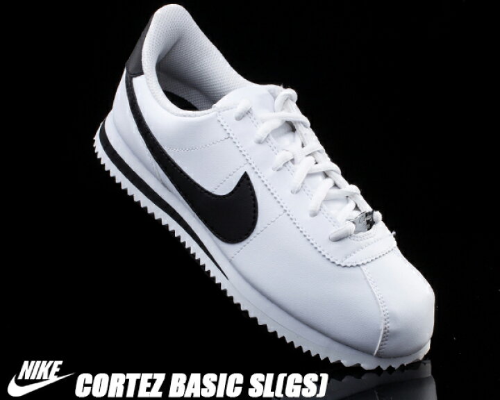 楽天市場 Nike Cortez Basic Sl Gs White Black 102 ナイキ スニーカー コルテッツ ベーシック レディース スニーカー ガールズ ホワイト ブラック Limited Edt