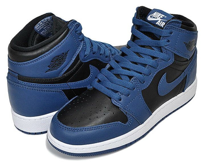 楽天市場】NIKE AIR JORDAN 1 HI OG GS dk marina blue/black-white 