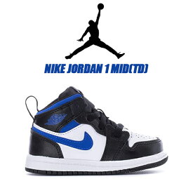 NIKE JORDAN 1 MID(TD) white/racer blue-black 640735-140 ナイキ ジョーダン 1 ミッド トドラー キッズ スニーカー 子供靴 シューズ レーサーブルー