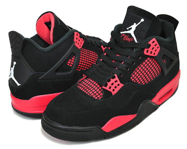 楽天市場】NIKE AIR JORDAN 4 RETRO RED THUNDER black/multi-color  