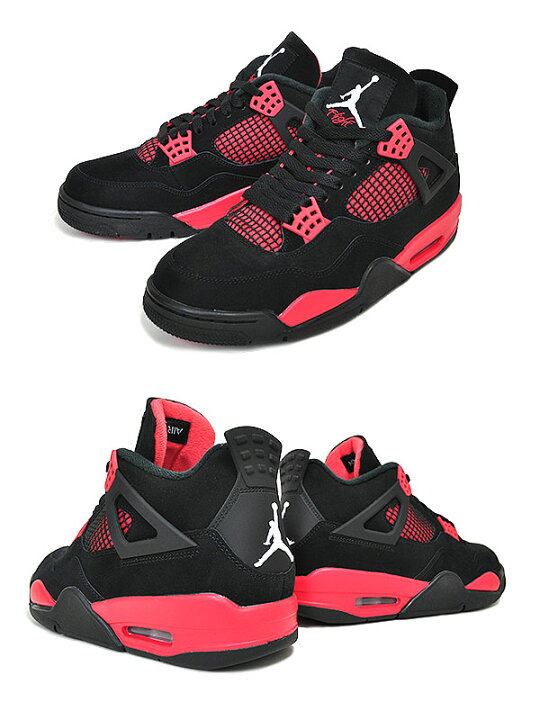 楽天市場】NIKE AIR JORDAN 4 RETRO RED THUNDER black/multi-color  