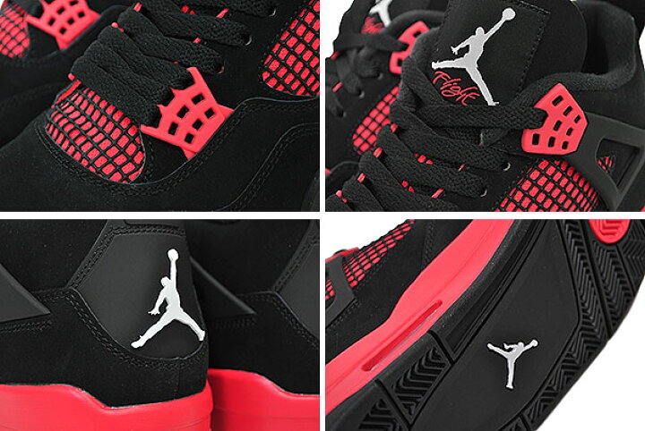 楽天市場】NIKE AIR JORDAN 4 RETRO RED THUNDER black/multi-color 