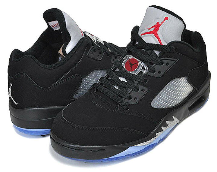 楽天市場】NIKE JORDAN 5 LOW GOLF BLACK METALLIC black/fire red  