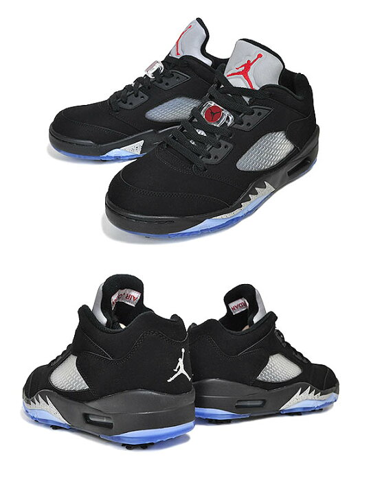 楽天市場】NIKE JORDAN 5 LOW GOLF BLACK METALLIC black/fire red 