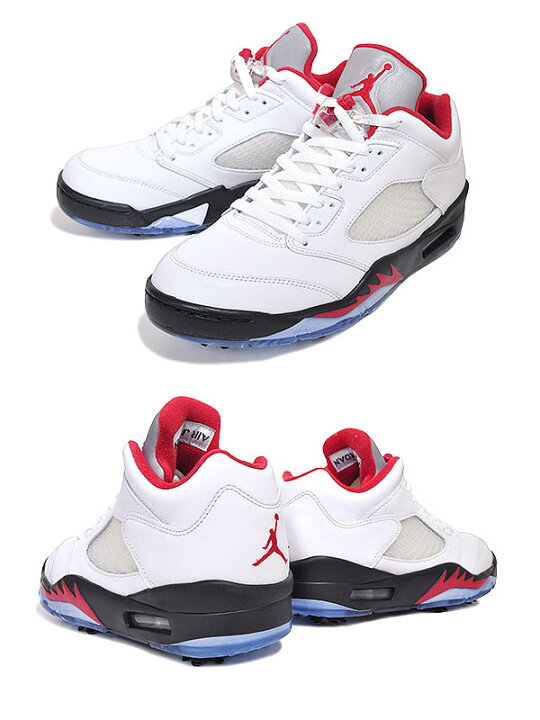 楽天市場】NIKE JORDAN 5 LOW GOLF FIRE RED white/fire red-black 