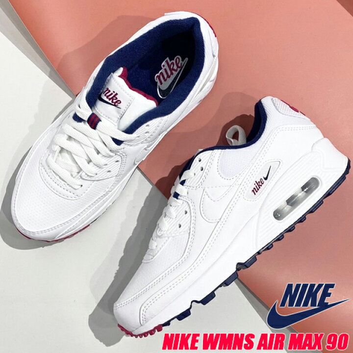 楽天市場 Nike Wmns Air Max 90 Paris White Wht Mystic Hibiscus Dj5414 100 ナイキ ウィメンズ エアマックス 90 スニーカー Am90 ホワイト ネイビー レッド パリ Limited Edt