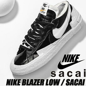 [18日はご愛顧感謝デー＆ポイント5倍!!] NIKE BLAZER LOW / SACAI black/white-wht dm6443-001 ナイキ ブレザー ロー サカイ ブラックパテント Black Patent Leather スニーカー