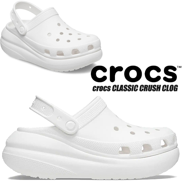 楽天市場】crocs CLASSIC CRUSH CLOG WHITE/BLANC 207521-100