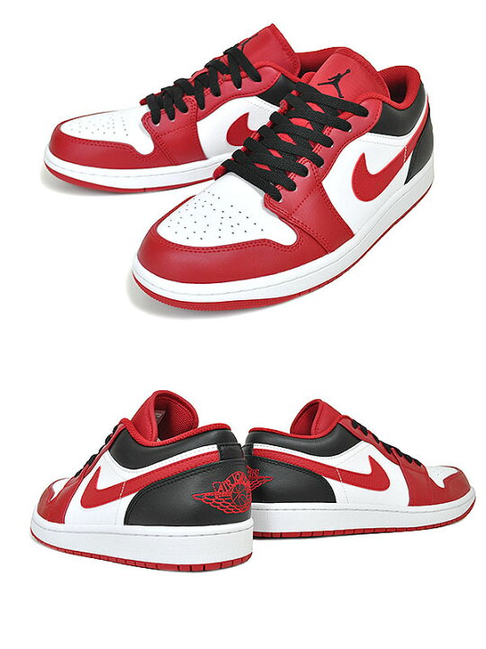楽天市場】NIKE AIR JORDAN 1 LOW white/gym red-black 553558-163 