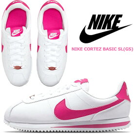 NIKE CORTEZ BASIC SL(GS) white/pink prime 904764-109 ナイキ コルテッツ ベーシック ガールズ スニーカー レディース ホワイト ピンク