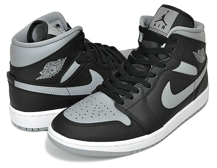 楽天市場】NIKE WMNS AIR JORDAN 1 MID black/particle grey-white 