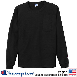 [ �|�C���gUP&�ő�2000�~OFF�N�[�|�� ] Champion LONG SLEEVE POCKET T-SHIRTS MADE IN USA BLACK c5-p401-090 �`�����s�I�� �e�B�[�e���C���u�� �����O�X���[�u �|�P�b�g T�V���c �w�r�[�E�F�C�g T1011 �u���b�N ��