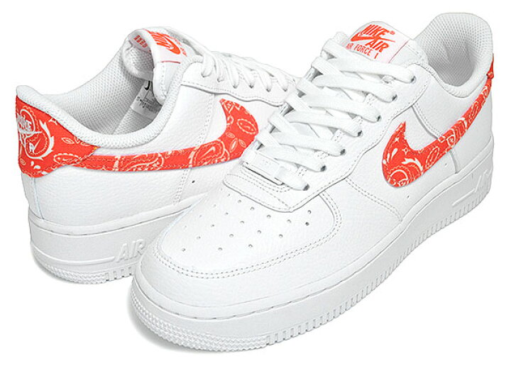 楽天市場】NIKE WMNS AIR FORCE 1 07 ESS PAISLEY white/rush orange  