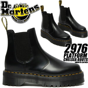 Dr.Martens 2976 QUAD CHELSEA BOOT POLISHED SMOOTH BLACK 24687001 ドクターマーチン 2976 クアッド チェルシーブーツ サイドゴア 厚底ソール ブラック QUAD RETRO クアッド レトロ HARDWARE ハードウェア