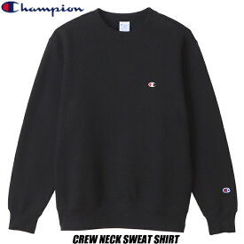 Champion CREW NECK SWEAT SHIRT BASIC BLACK C3-W005 チャンピオン クルーネック スウェットシャツ ブラック トレーナー コットンUSA 長袖 Terry Fleece