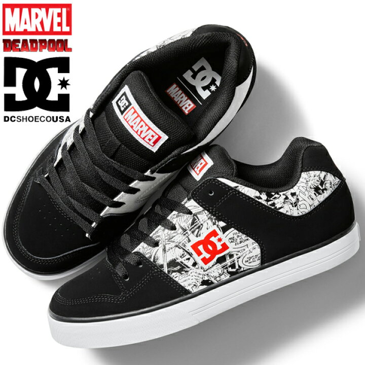 楽天市場】DC SHOES MARVEL DP PURE BLACK/WHITE/RED dm226108-xkwr 