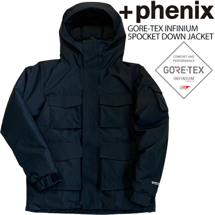 楽天市場】+phenix GORE-TEX INFINIUM 5POCKET DOWN JACKET BLACK poo 